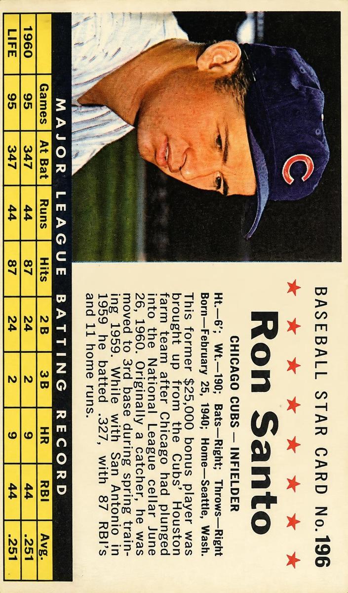 1961 Ron Santo [Perforated] #196