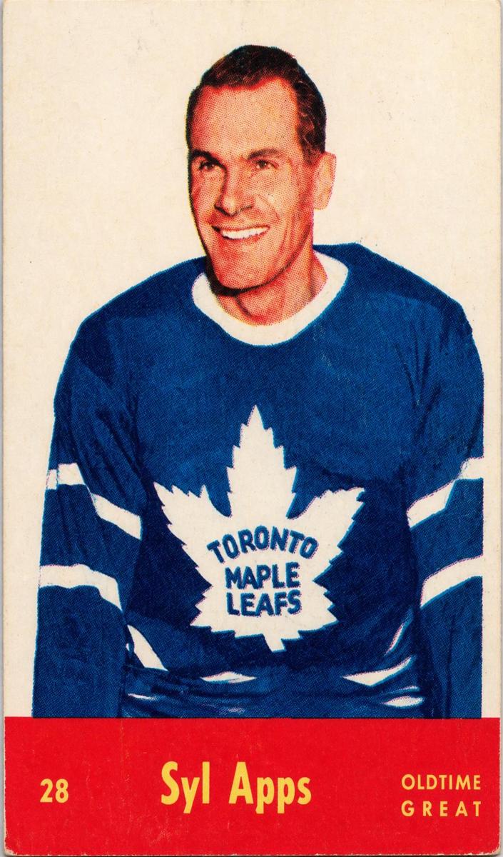 1955 Parkhurst Quaker Oats Syl Apps #28 card
