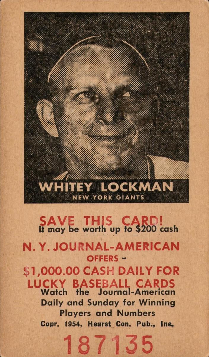 1954 Whitey Lockman #NNO