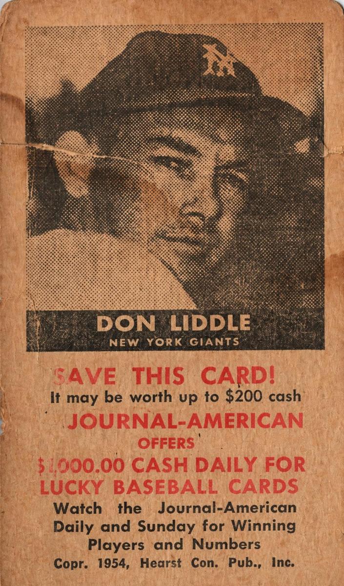 1954 Don Liddle #NNO