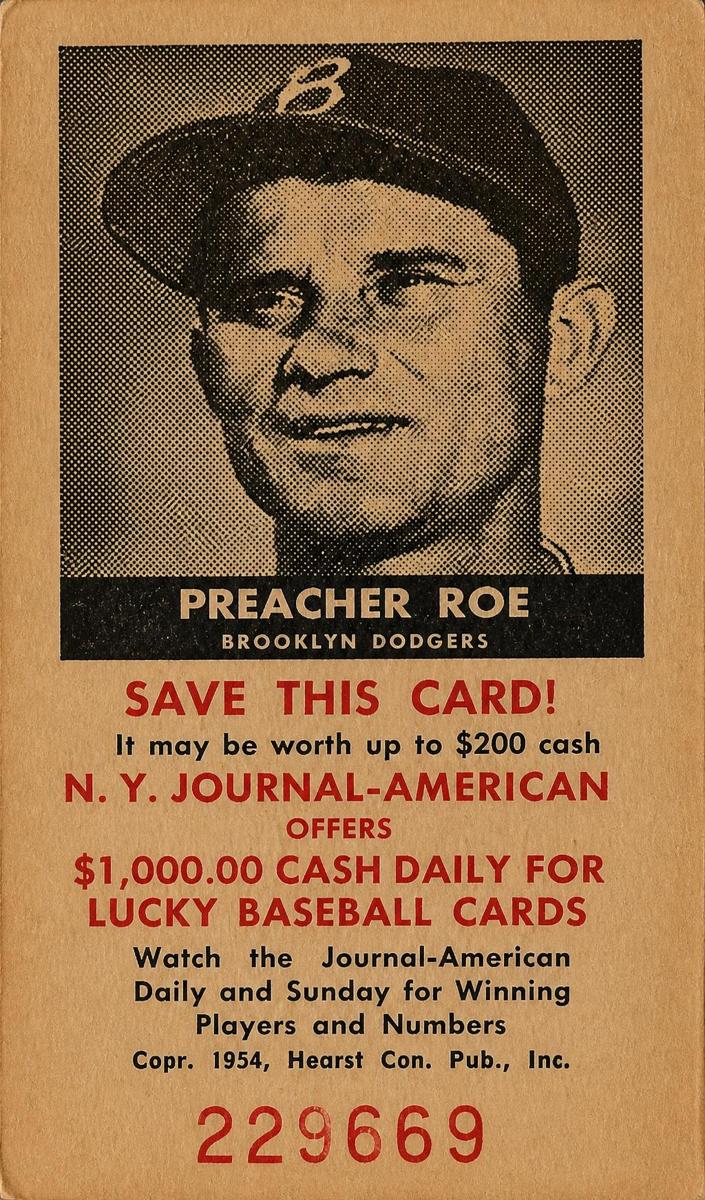 1954 Preacher Roe #NNO
