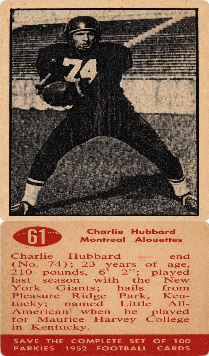 1952 Charlie Hubbard #61