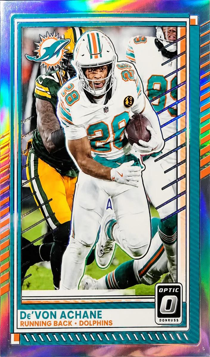 De'Von Achane 2025 Donruss Optic Football card