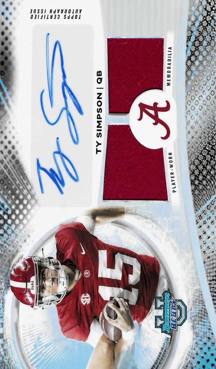 2025 Bowman Best University Prospect Dual Relic Ty Simpson #DRA-TS card