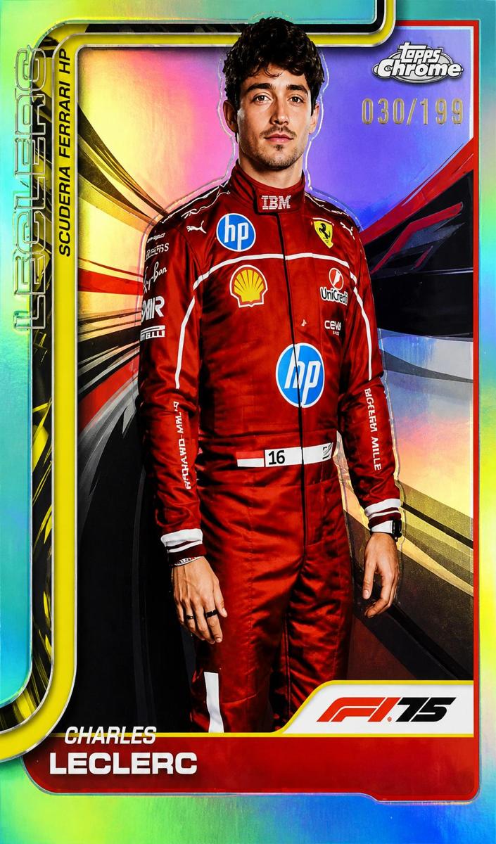 2025 Topps Chrome F1 Charles Leclerc [Aqua Refractor] #3 card