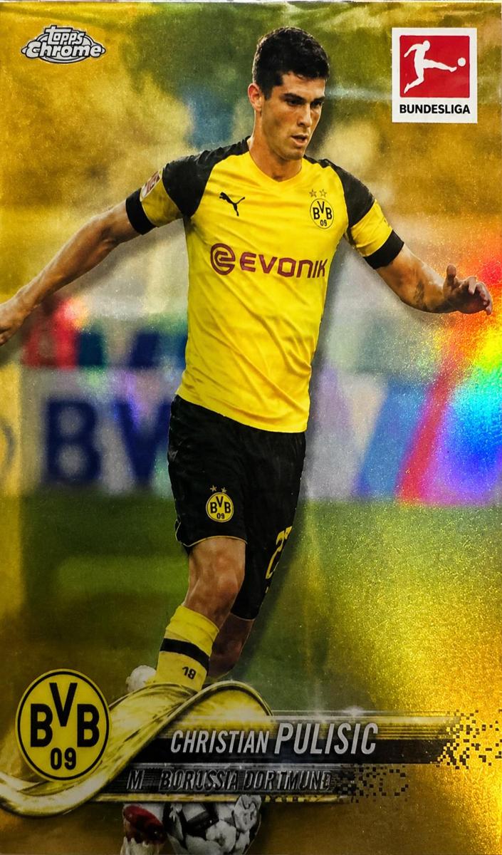 2018 Topps Chrome Bundesliga Christian Pulisic [Gold] #90 card