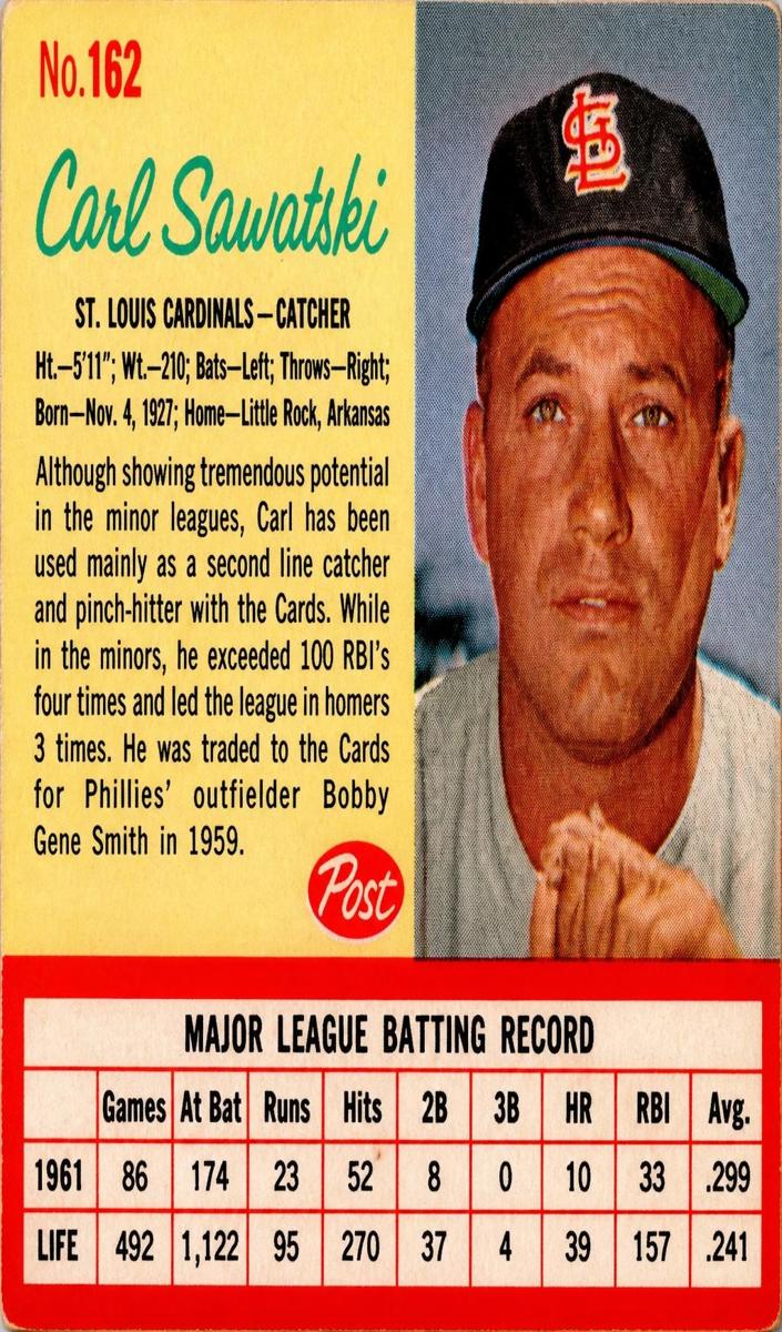 1962 Carl Sawatski #162