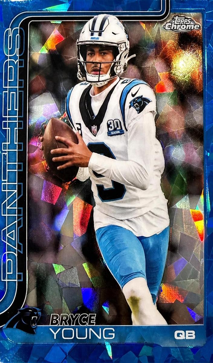 2025 Topps Chrome Bryce Young [X-Fractor Green] #40 card
