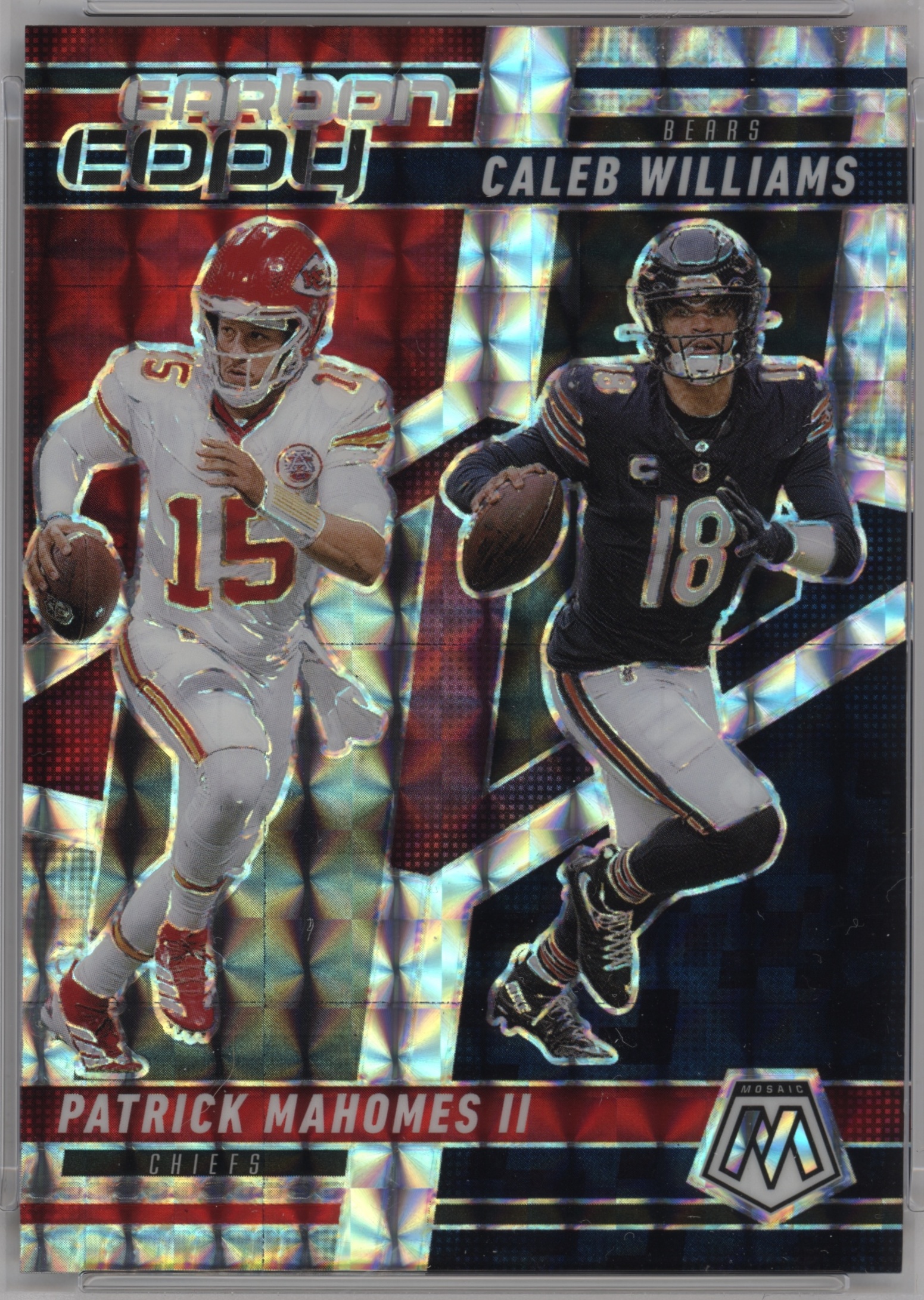 2025 Panini Mosaic Football Mosaic Caleb Williams / Patrick Mahomes II #CCO-10