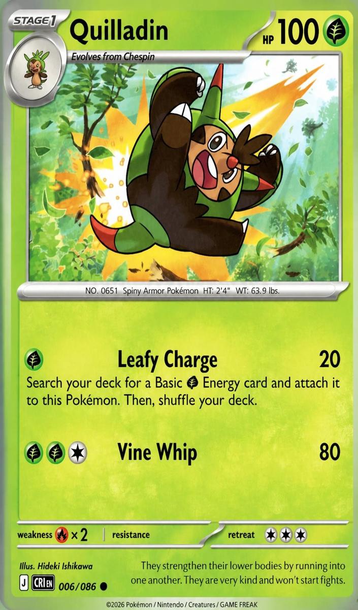 Quilladin 2026 Pokemon Mega Evolution Chaos Rising