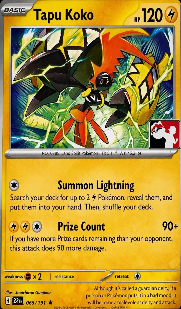 Tapu Koko 2024 Pokemon Scarlet & Violet Surging Sparks Non-Holo
