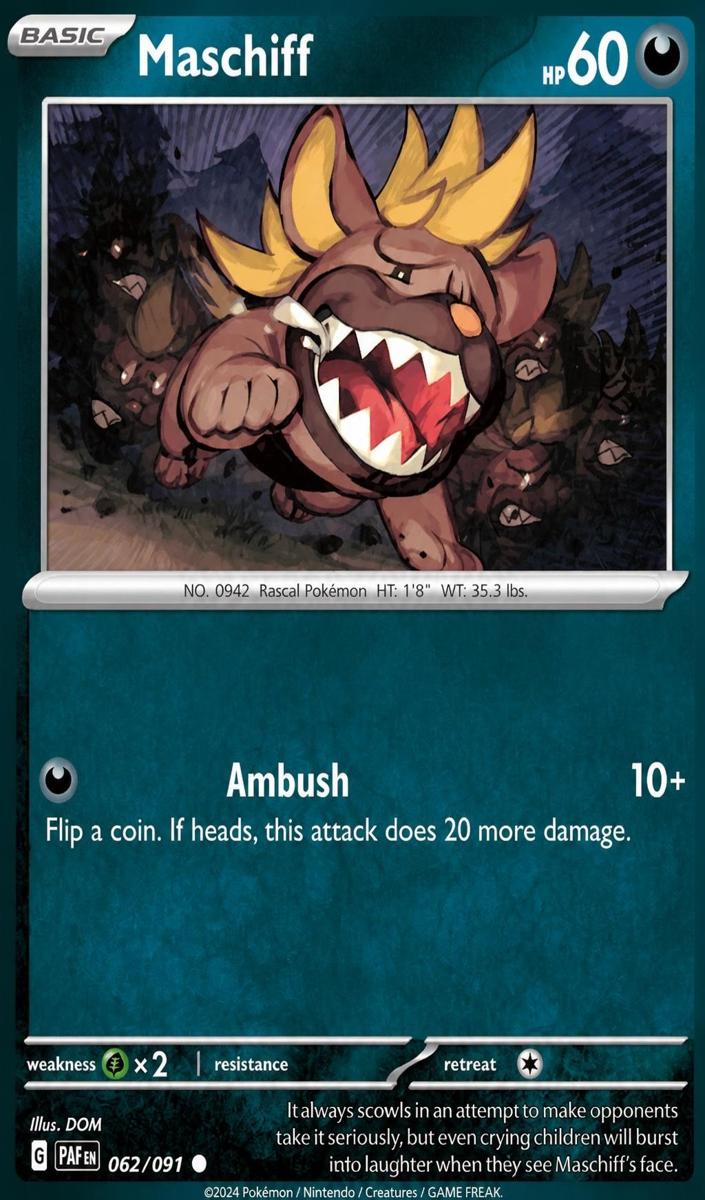 Maschiff 2024 Pokemon Scarlet & Violet Paldean Fates