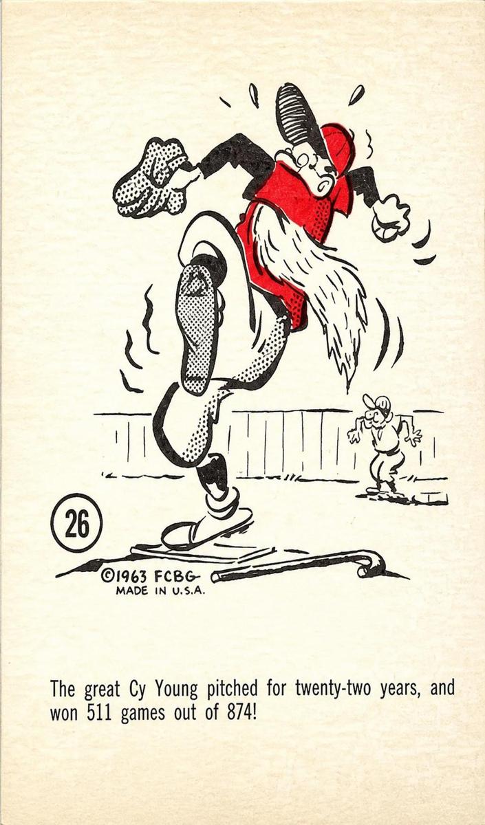 1963 Gad Fun Cards Cy Young #26 card