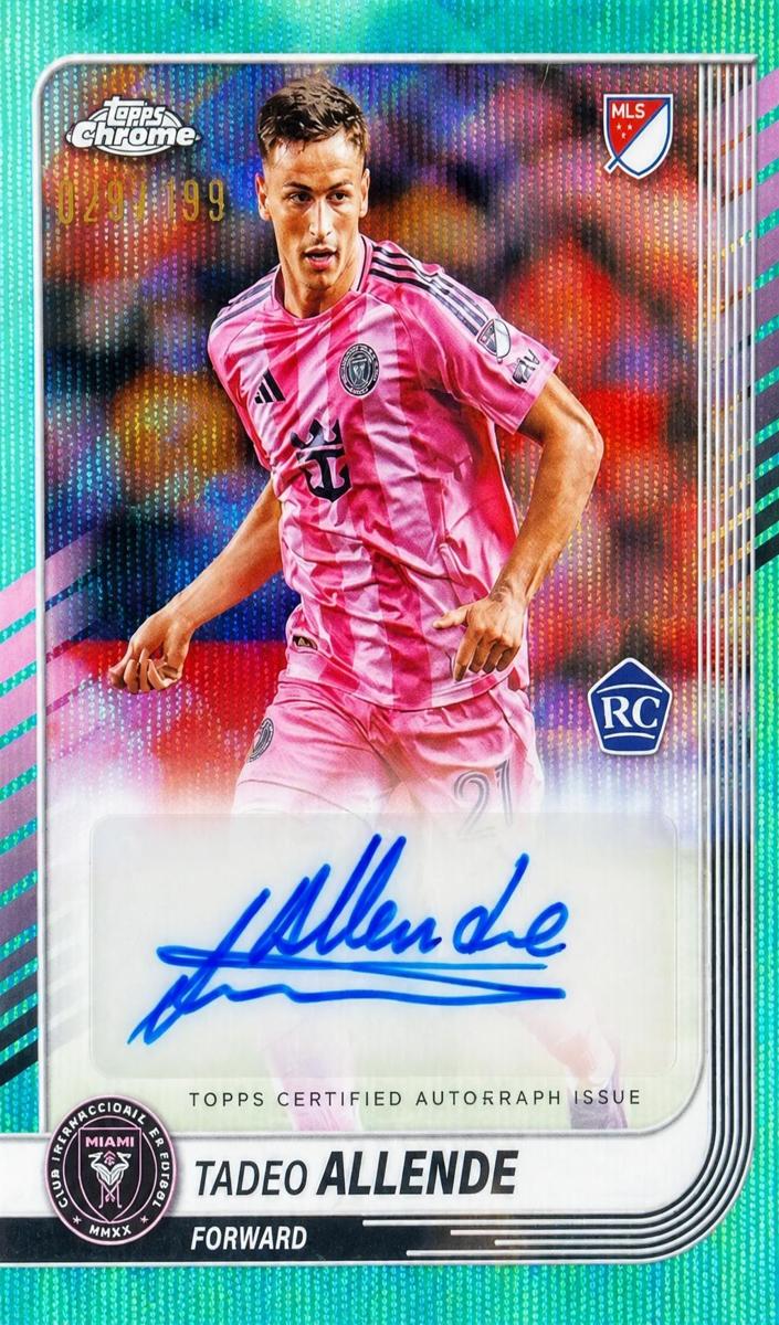 2025 Topps Chrome MLS Tadeo Allende [Aqua Wave Refractor] #CA-TA card