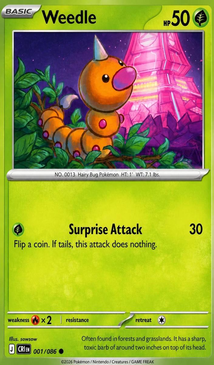 Weedle 2026 Pokemon Mega Evolution Chaos Rising