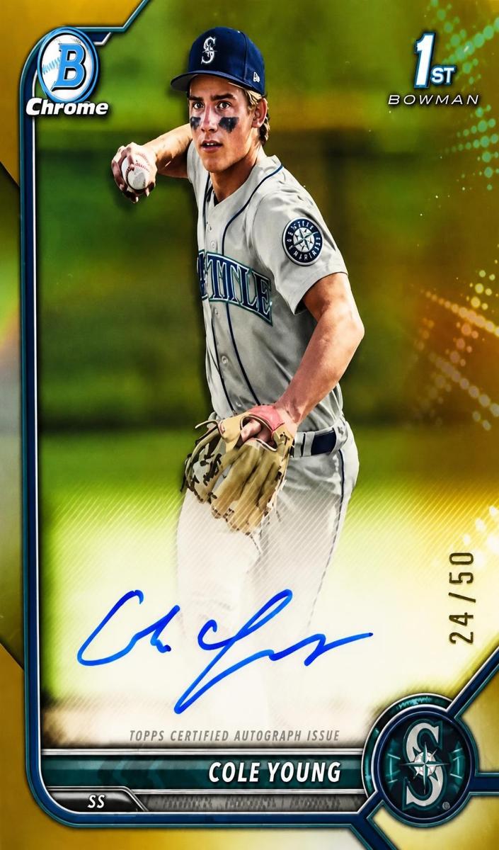 2022 Bowman Draft Chrome Autographs Cole Young #CDA-CY card