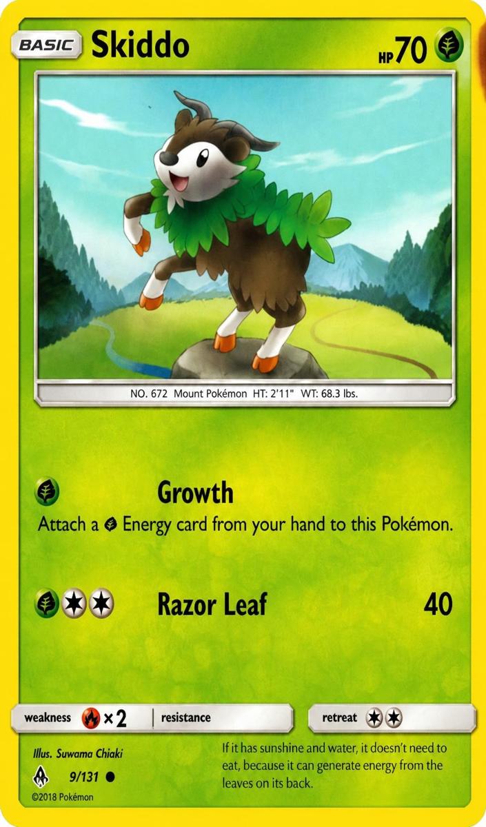 Skiddo 2018 Pokemon Sun & Moon Forbidden Light