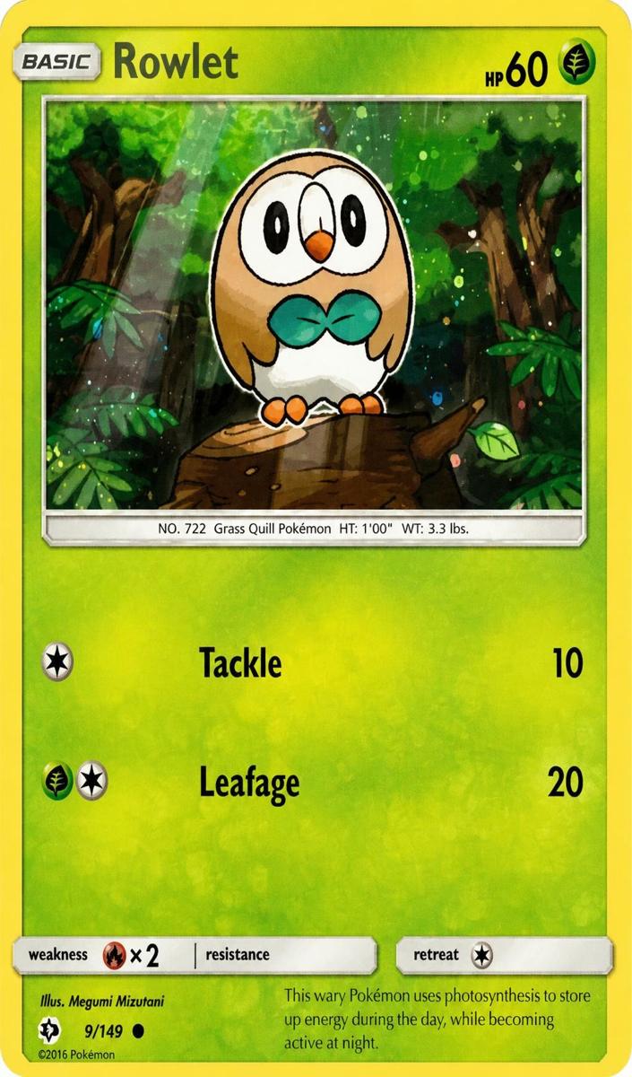 Rowlet 2017 Pokemon Sun & Moon