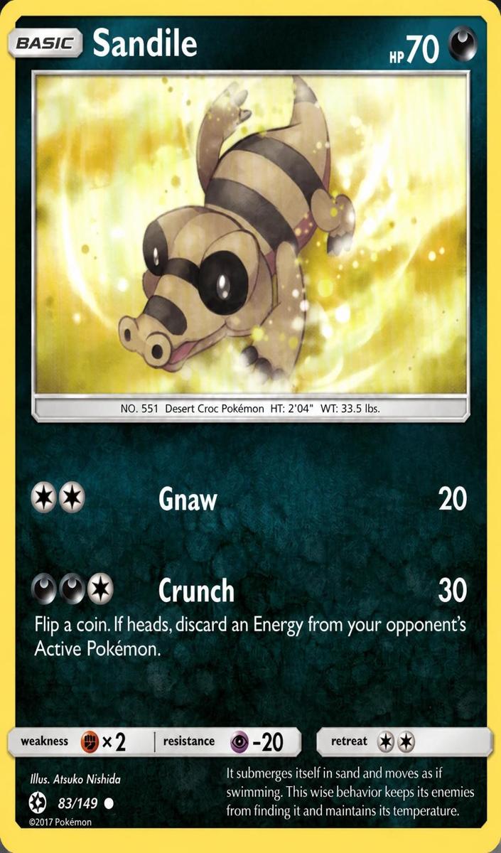 Sandile 2017 Pokemon Sun & Moon