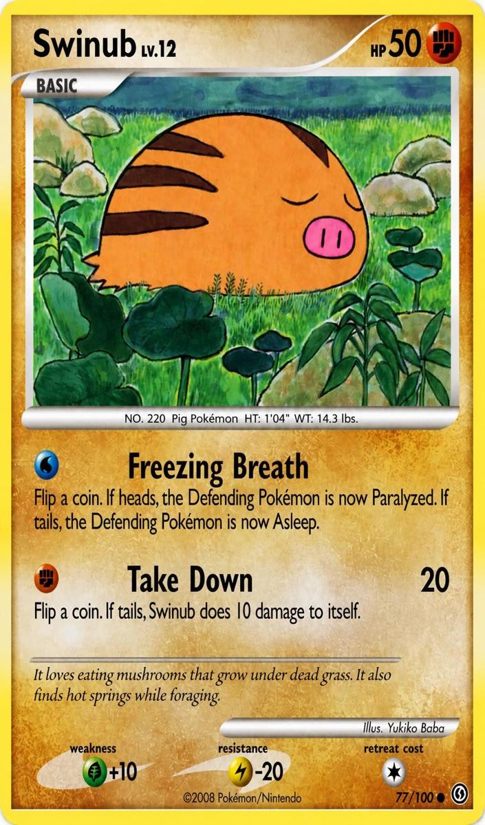 Swinub 2008 Pokemon Diamond & Pearl Stormfront