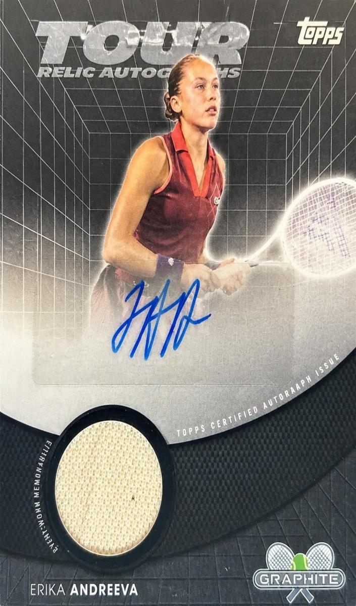 2026 Topps Graphite Tour Relic Autograph Erika Andreeva #TRA-EAA card