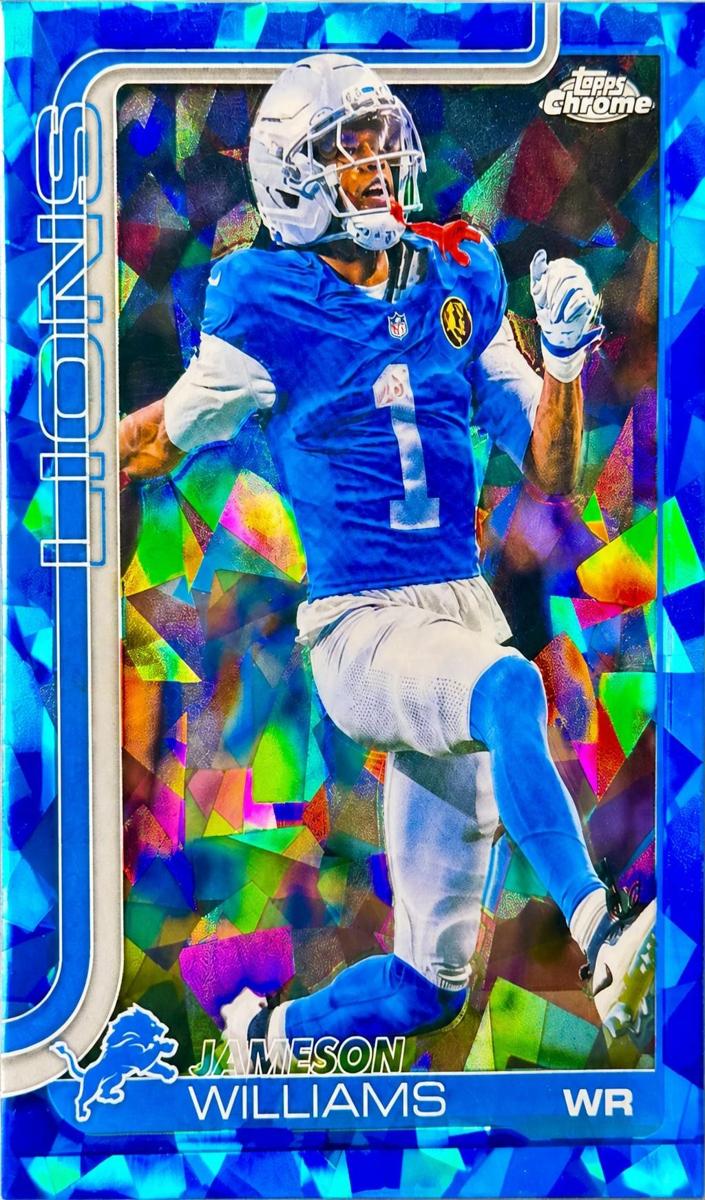 2025 Topps Chrome Jameson Williams [X-Fractor] #97 card