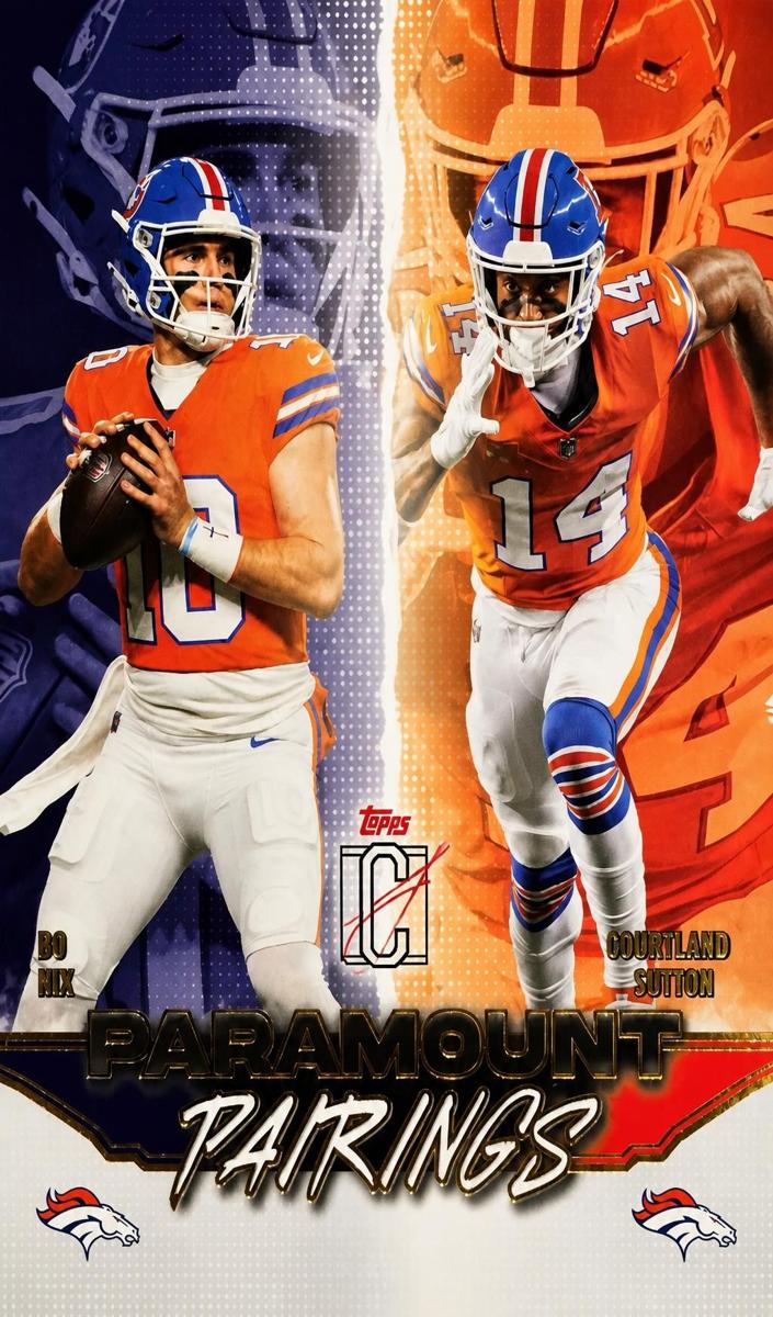 Courtland Sutton / Bo Nix 2025 Topps Signature Class Paramount Pairings Football