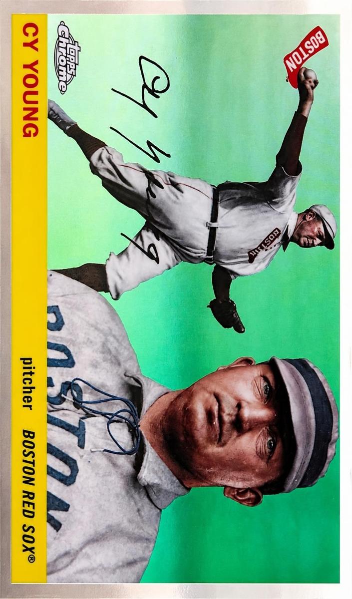 2025 Topps Chrome Platinum Cy Young [Green Wave Refractor] #251 card