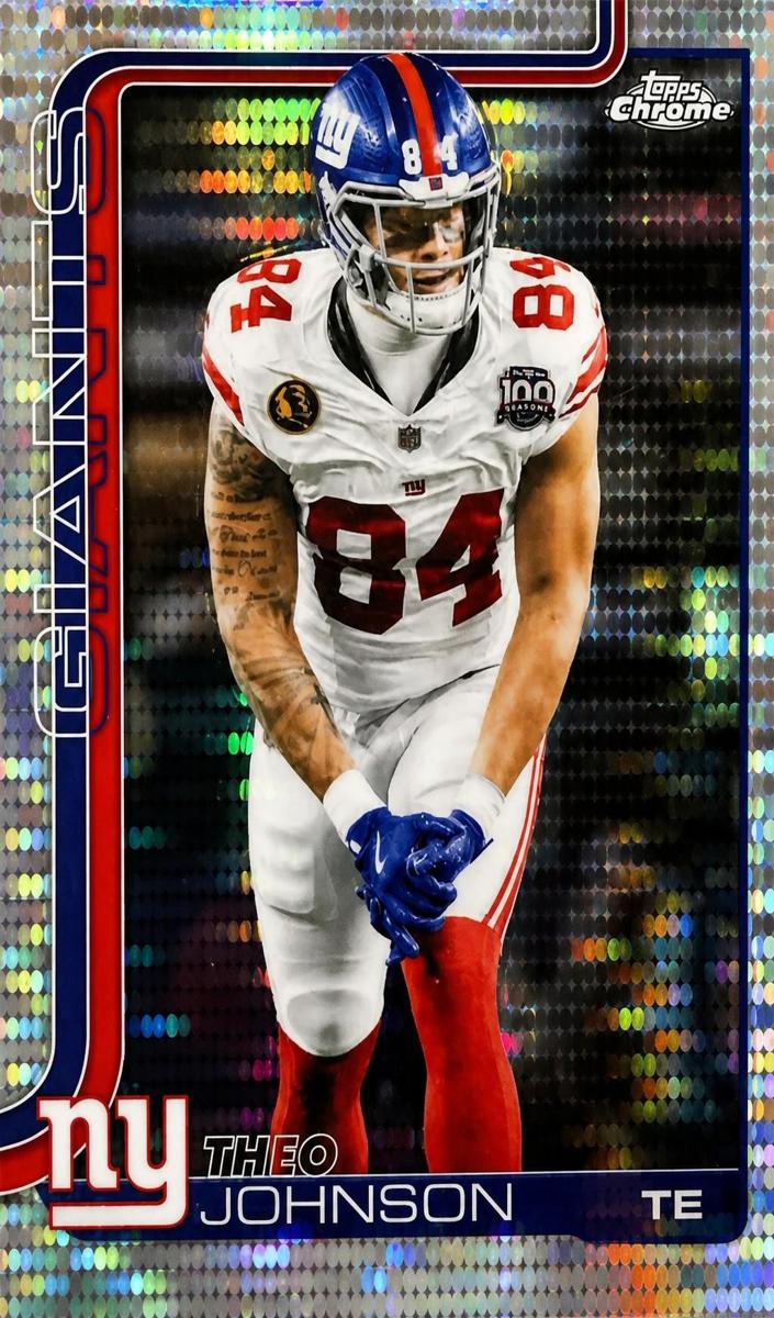 Theo Johnson 2025 Topps Chrome Football card