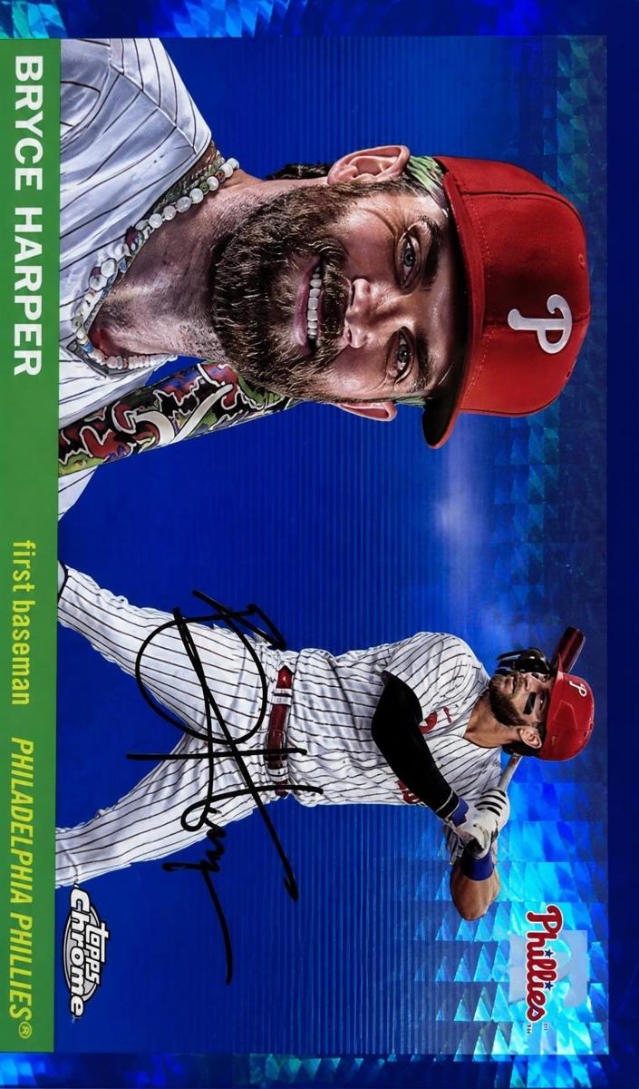 2025 Topps Chrome Platinum Bryce Harper [Rose Gold Mini-Diamond Refractor] #135 card