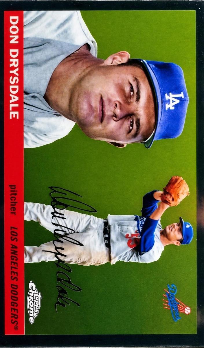 2025 Topps Chrome Platinum Don Drysdale [Blue Mini-Diamond Refractor] #411 card