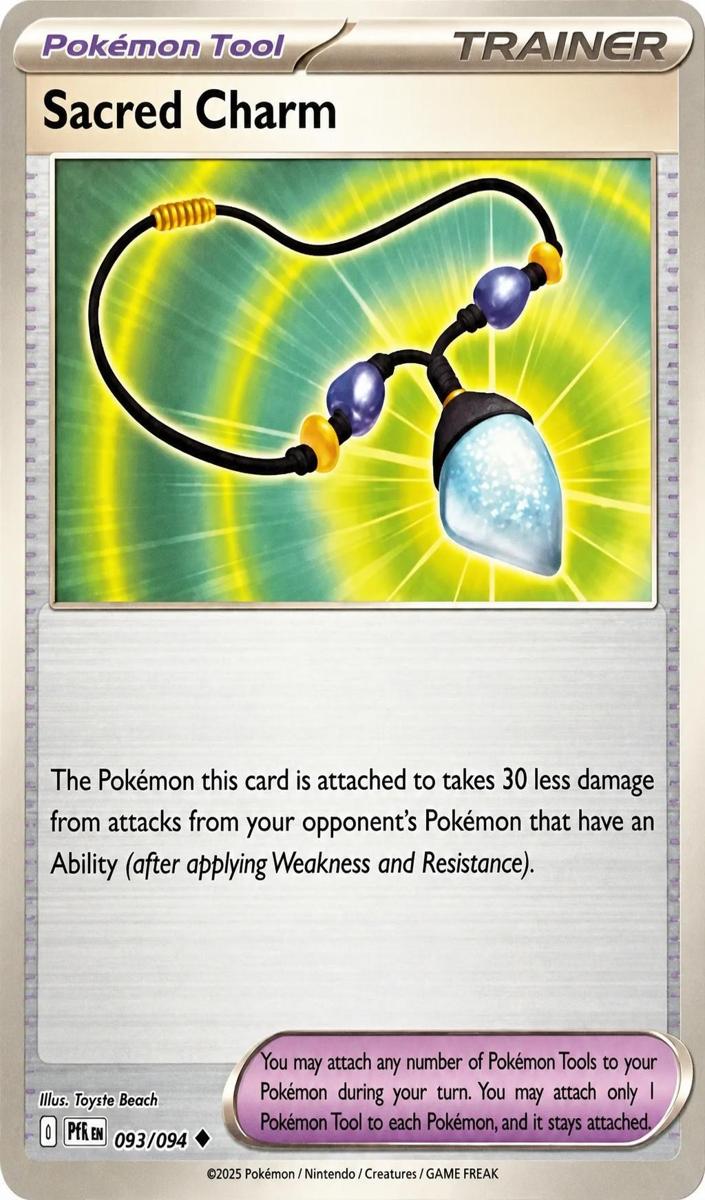 Sacred Charm 2025 Pokemon Mega Evolution Phantasmal Flames