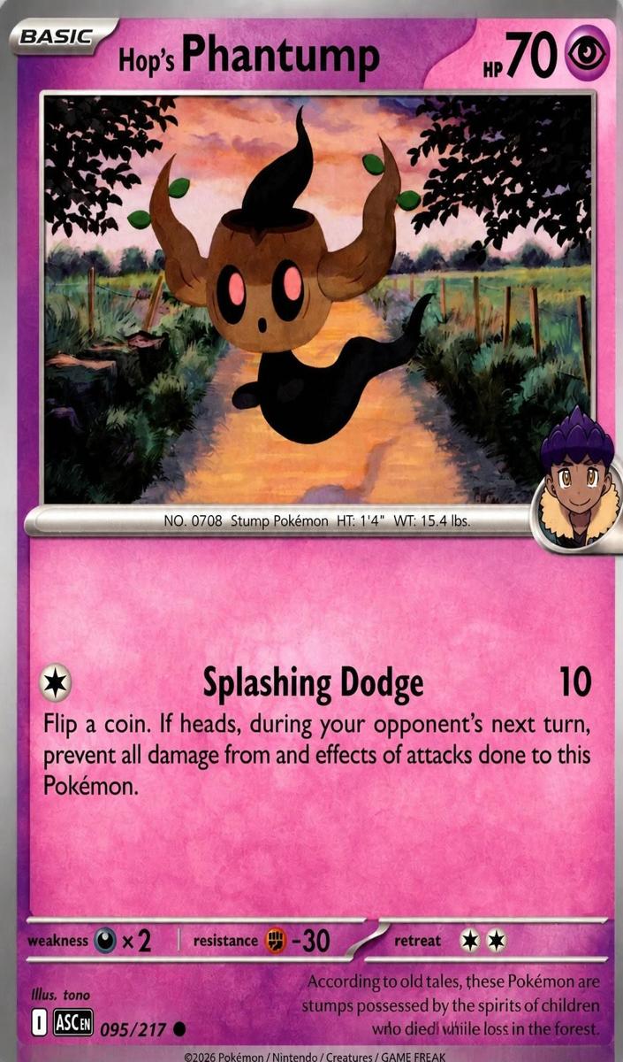 Hop's Phantump 2026 Pokemon Mega Evolution Ascended Heroes