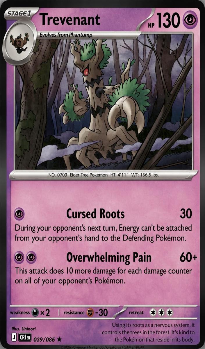 Trevenant 2026 Pokemon Mega Evolution Chaos Rising