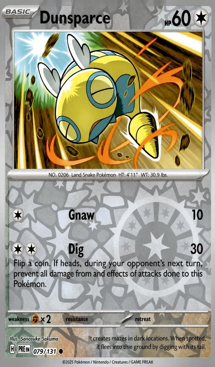 Dunsparce 2025 Pokemon Scarlet & Violet Prismatic Evolutions