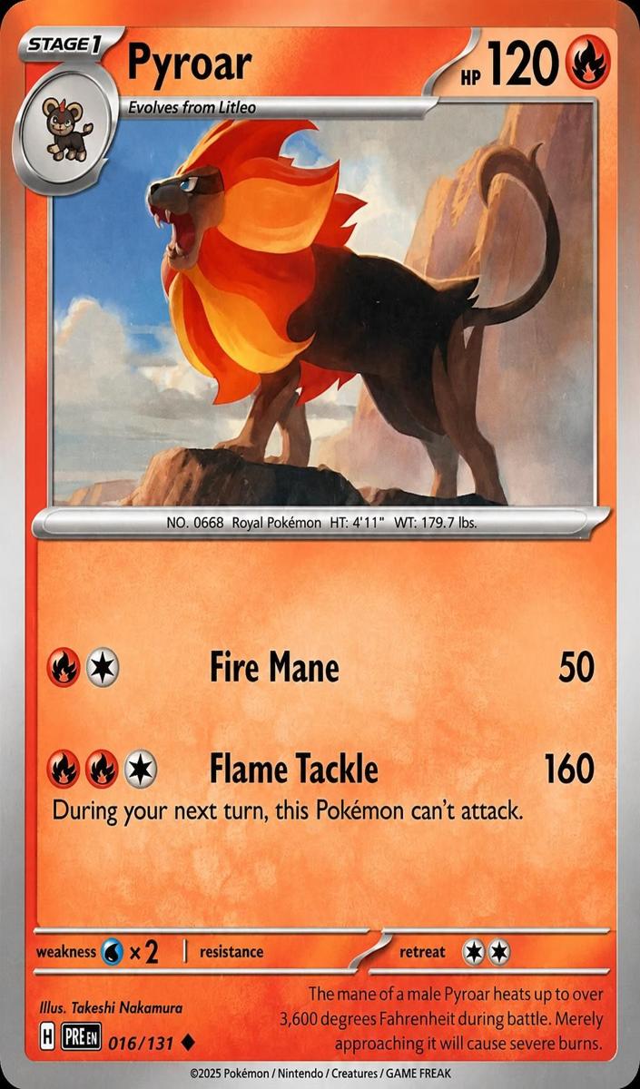 Pyroar 2025 Pokemon Scarlet & Violet Prismatic Evolutions