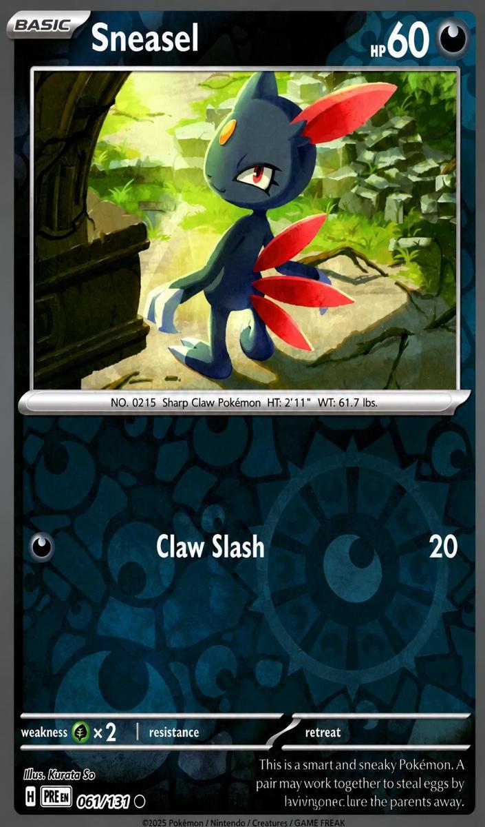 Sneasel 2025 Pokemon Scarlet & Violet Prismatic Evolutions
