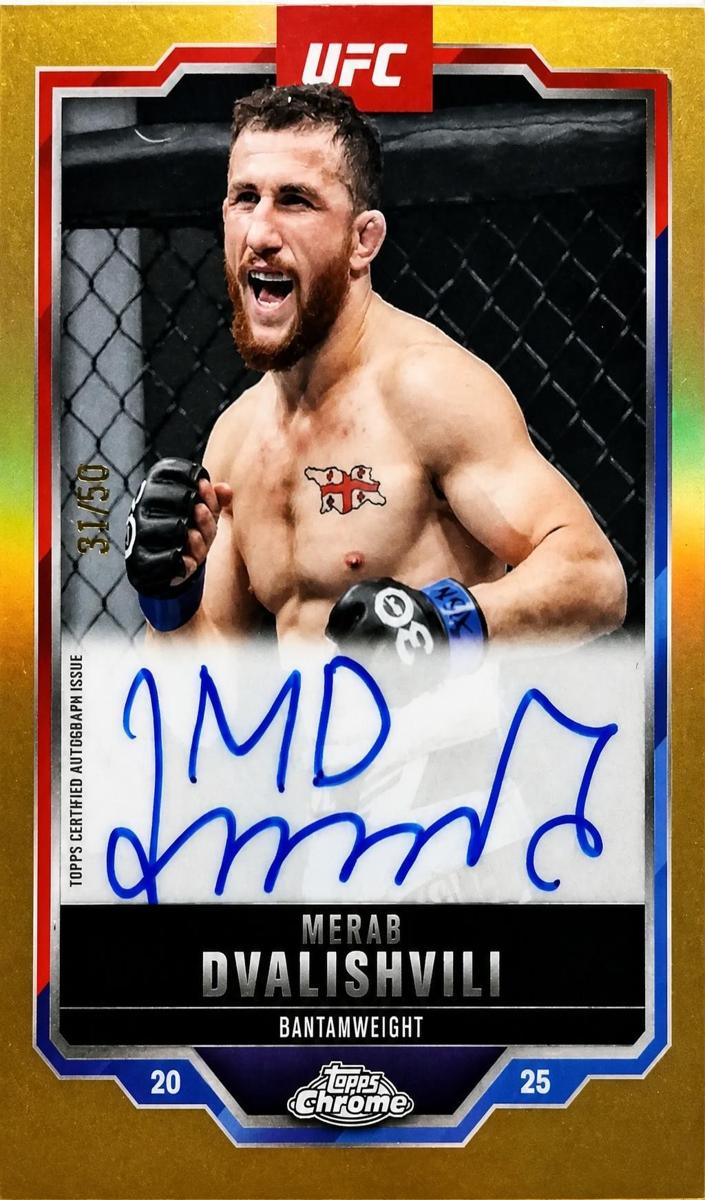 2025 Topps Chrome Merab Dvalishvili [Orange Refractor] #CVA-MI card