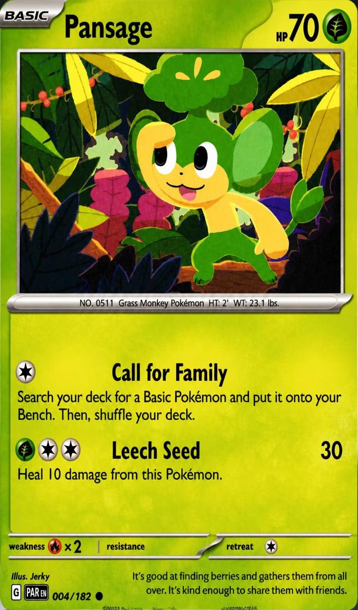 Pansage 2023 Pokemon Scarlet & Violet Paradox Rift