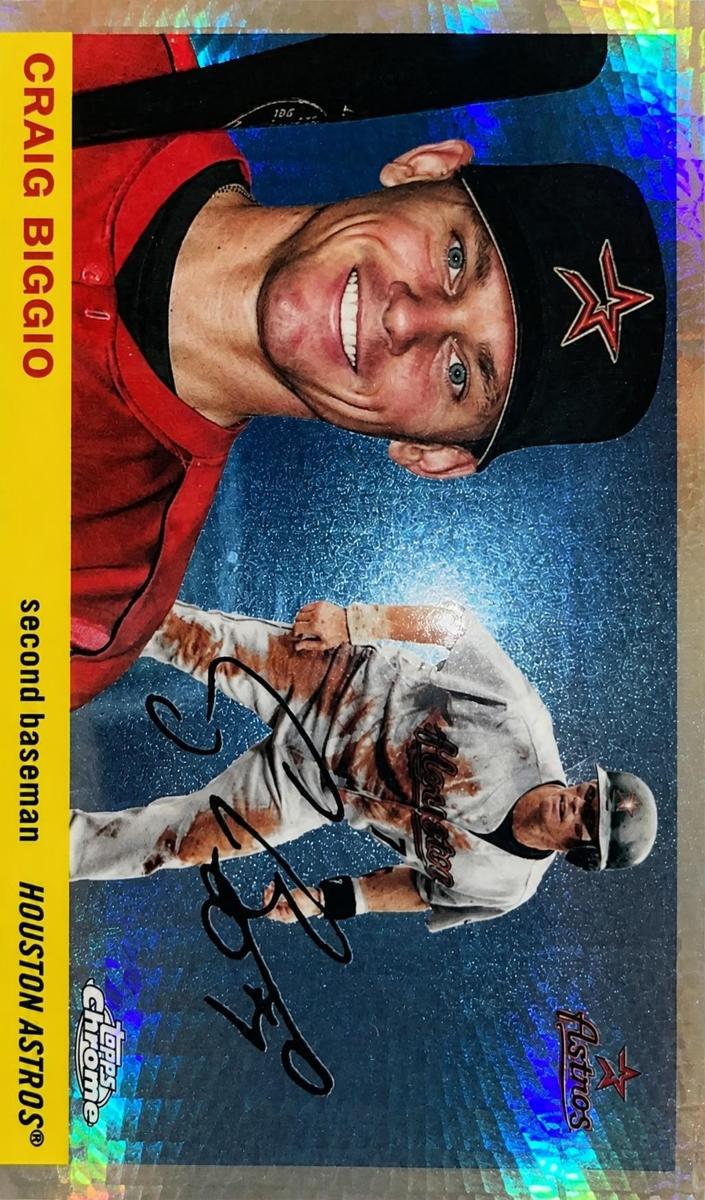2025 Topps Chrome Platinum Craig Biggio [Toile Cream Fuchsia Shimmer] #402 card