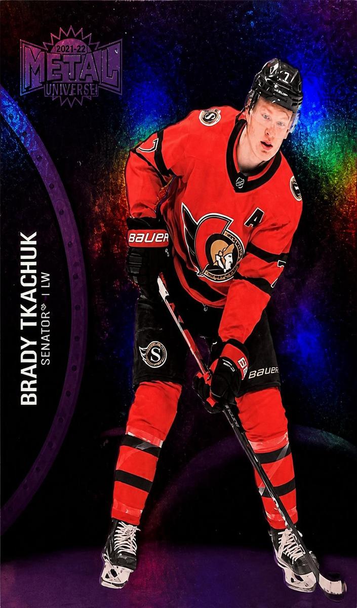 2021 Skybox Metal Universe Brady Tkachuk [Blue Spectrum] #115 card