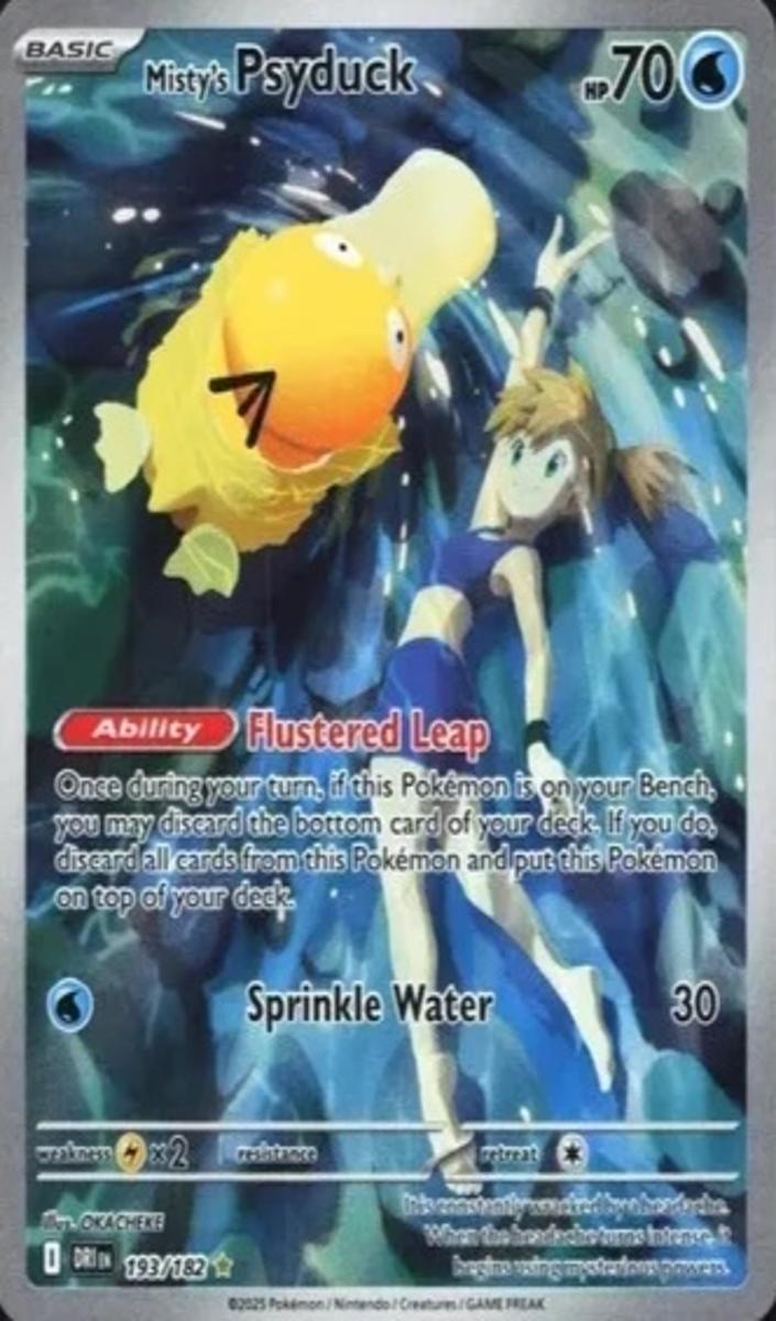 2025 Pokemon Destined Rivals ILLUSTRATION RARE #193 Misty's Psyduck front