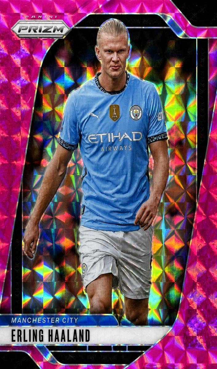 2024 Panini Prizm Premier League Erling Haaland [Pink Mosaic] #9 card
