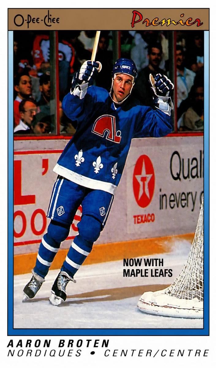 1990 O-Pee-Chee Premier Aaron Broten #10 card