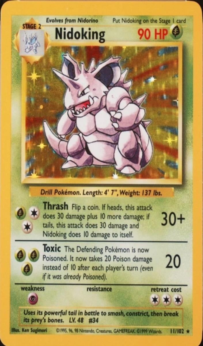 Nidoking Holo 1999 Pokemon Base Set