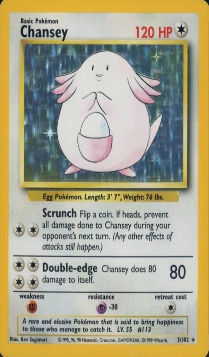Chansey Holo 1999 Pokemon Base Set