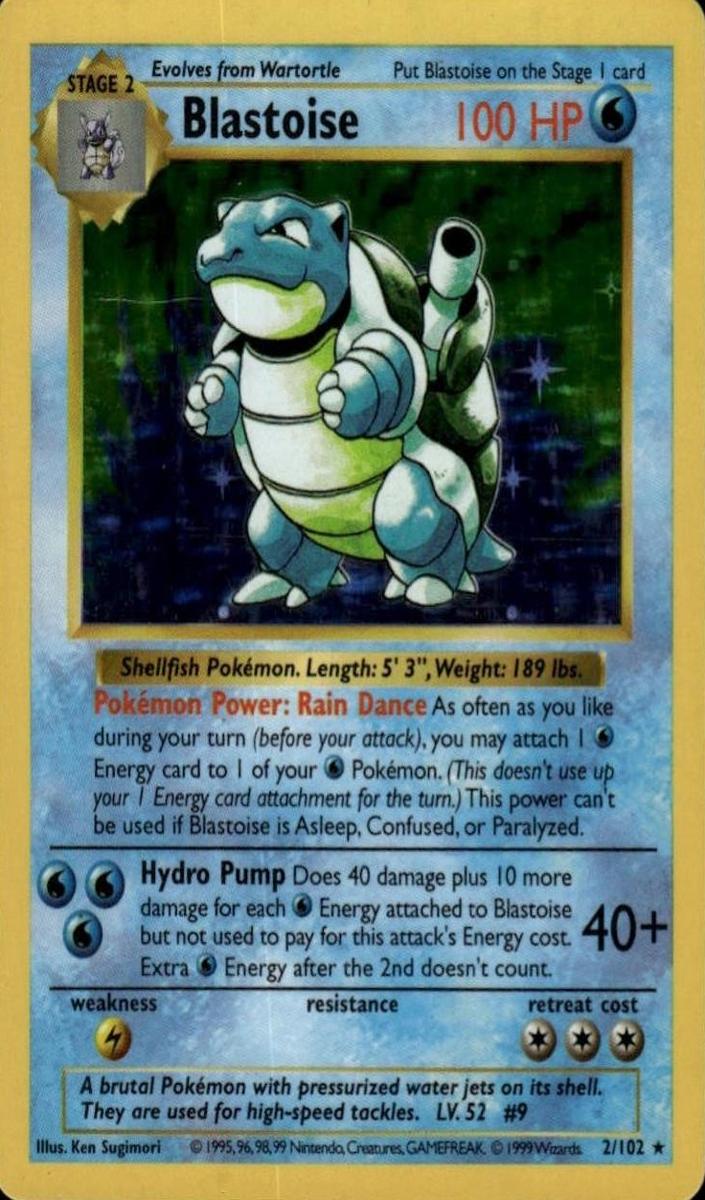 Pokemon Base Set Shadowless #2 Blastoise front