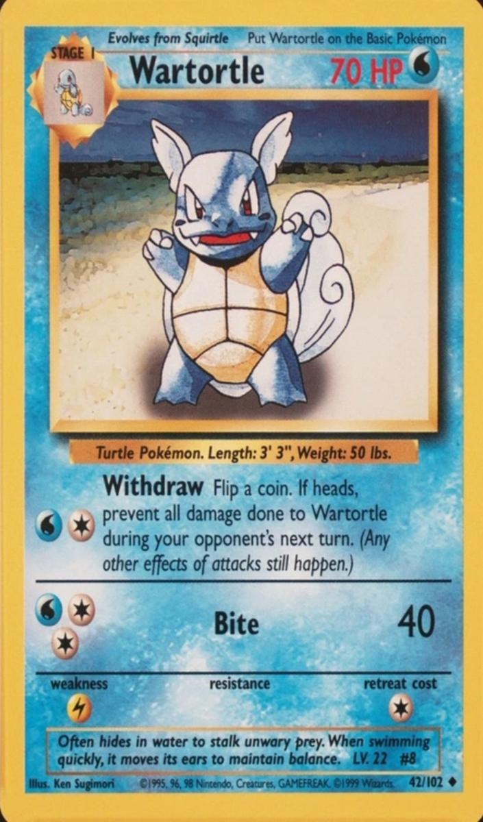 Wartortle 1999 Pokemon Base Set