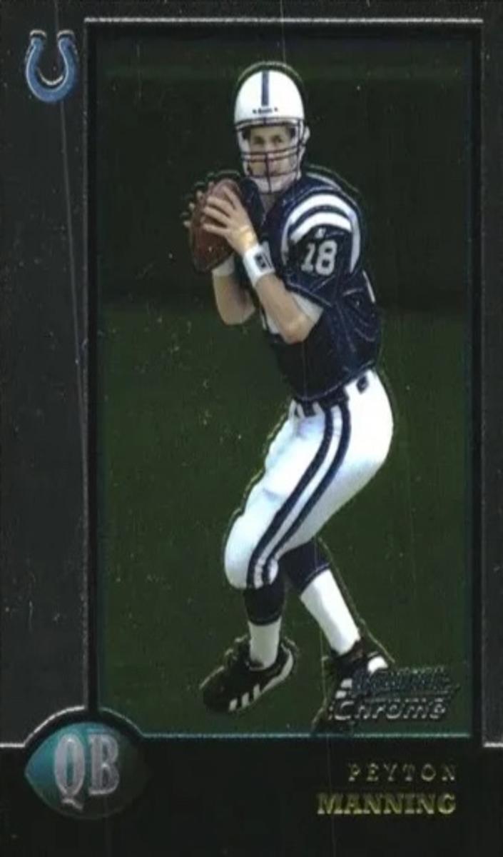 1998 Bowman Chrome Base #1 Peyton Manning front