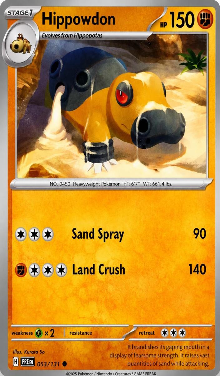Hippowdon 2025 Pokemon Scarlet & Violet Prismatic Evolutions